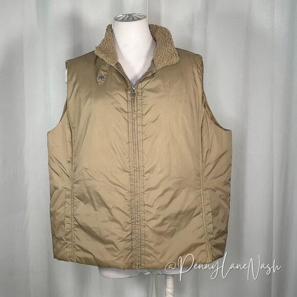 villager Jackets & Blazers - Villager by Liz Clairborne Sherpa Lined Vest Size 2 Tan